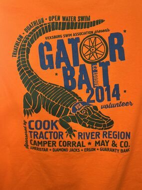 VINTAGE 2014 Triathlon Duathlon Gator Bait T-Shirt Size Large